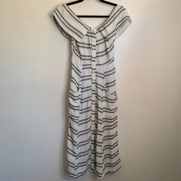Reformation Mariana Midi Dress in Seaside Stripe - Picture 2 of 12